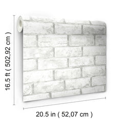 Brick Peel and Stick Wallpaper - dimensions