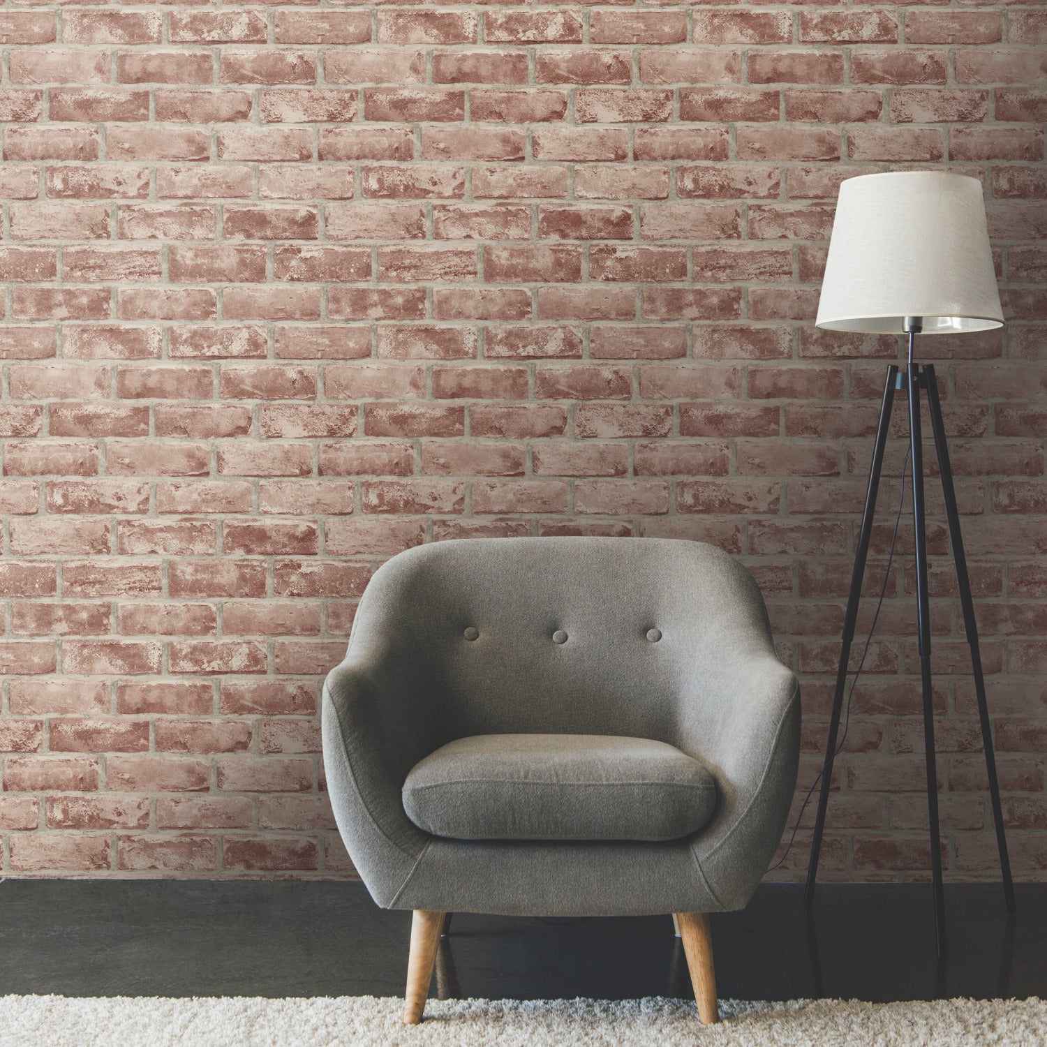Brick Peel and Stick Wallpaper in a room setting