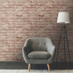 Brick Peel and Stick Wallpaper in a room setting