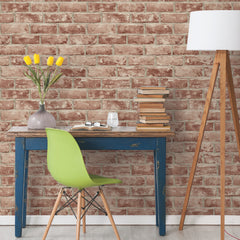 Brick Peel and Stick Wallpaper in a room setting
