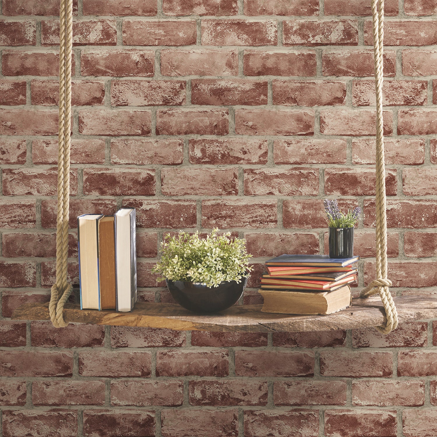 Brick Peel and Stick Wallpaper in a room setting