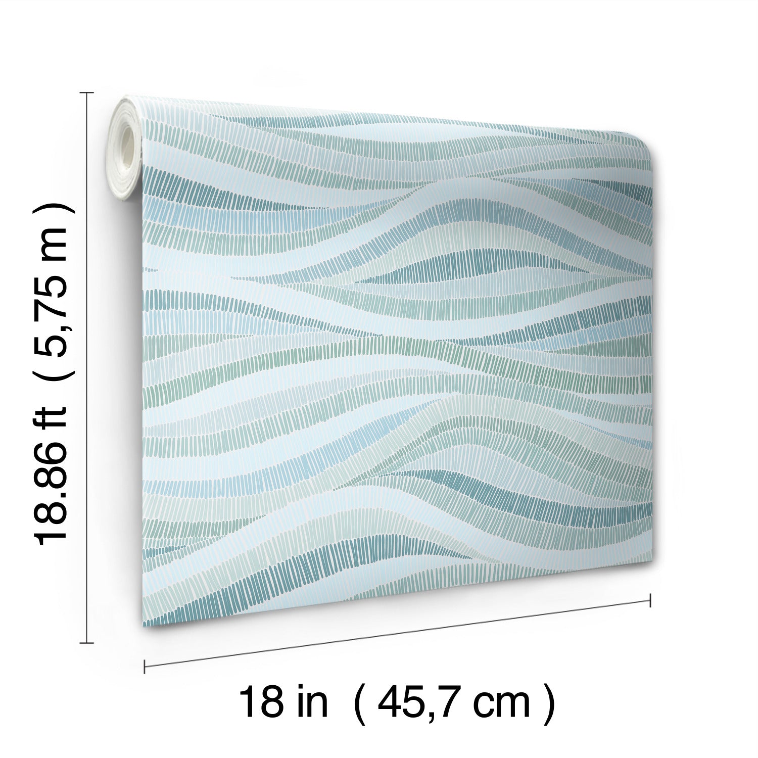 Mosaic Waves Peel and Stick Wallpaper - dimensions