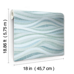 Mosaic Waves Peel and Stick Wallpaper - dimensions