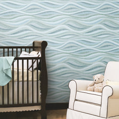 Mosaic Waves Peel and Stick Wallpaper in a room setting