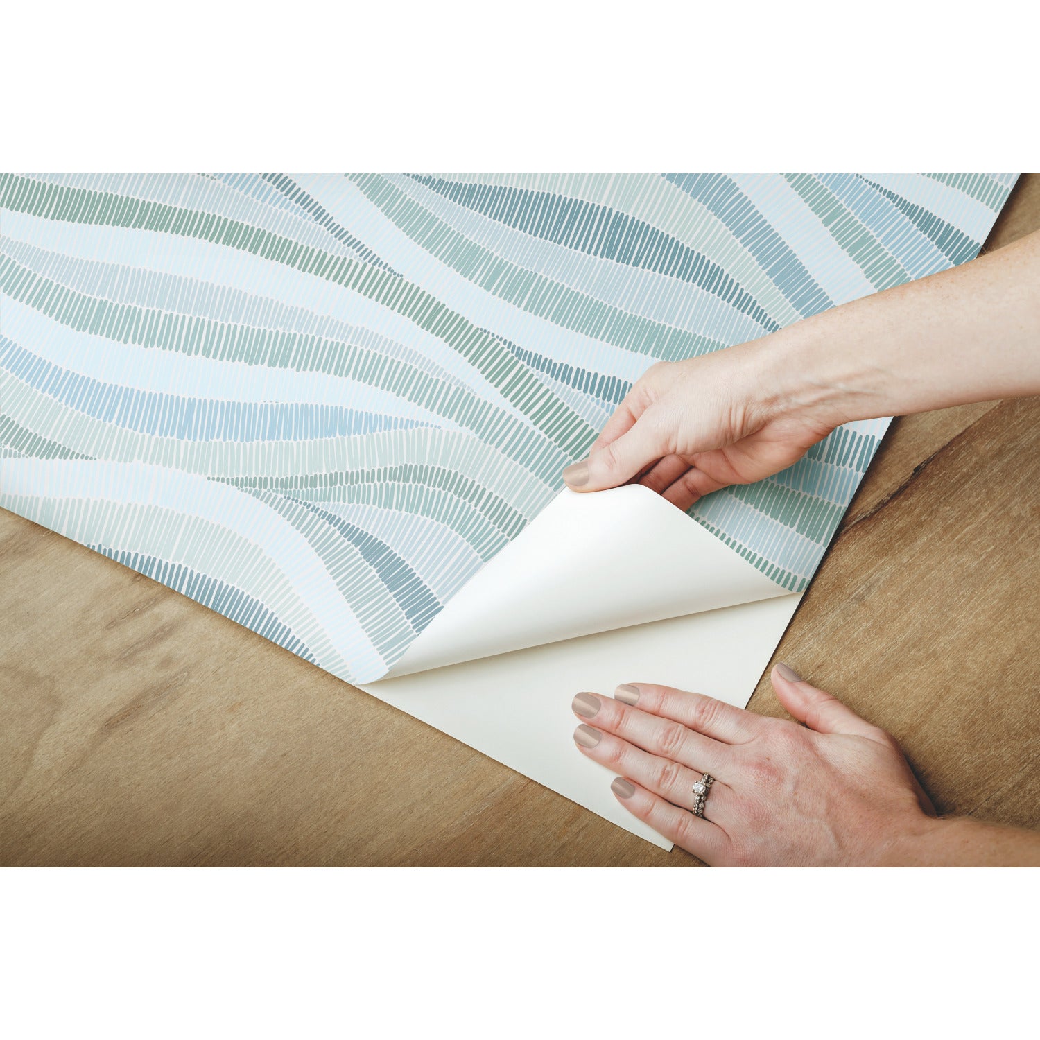 Mosaic Waves Peel and Stick Wallpaper - peel and stick application