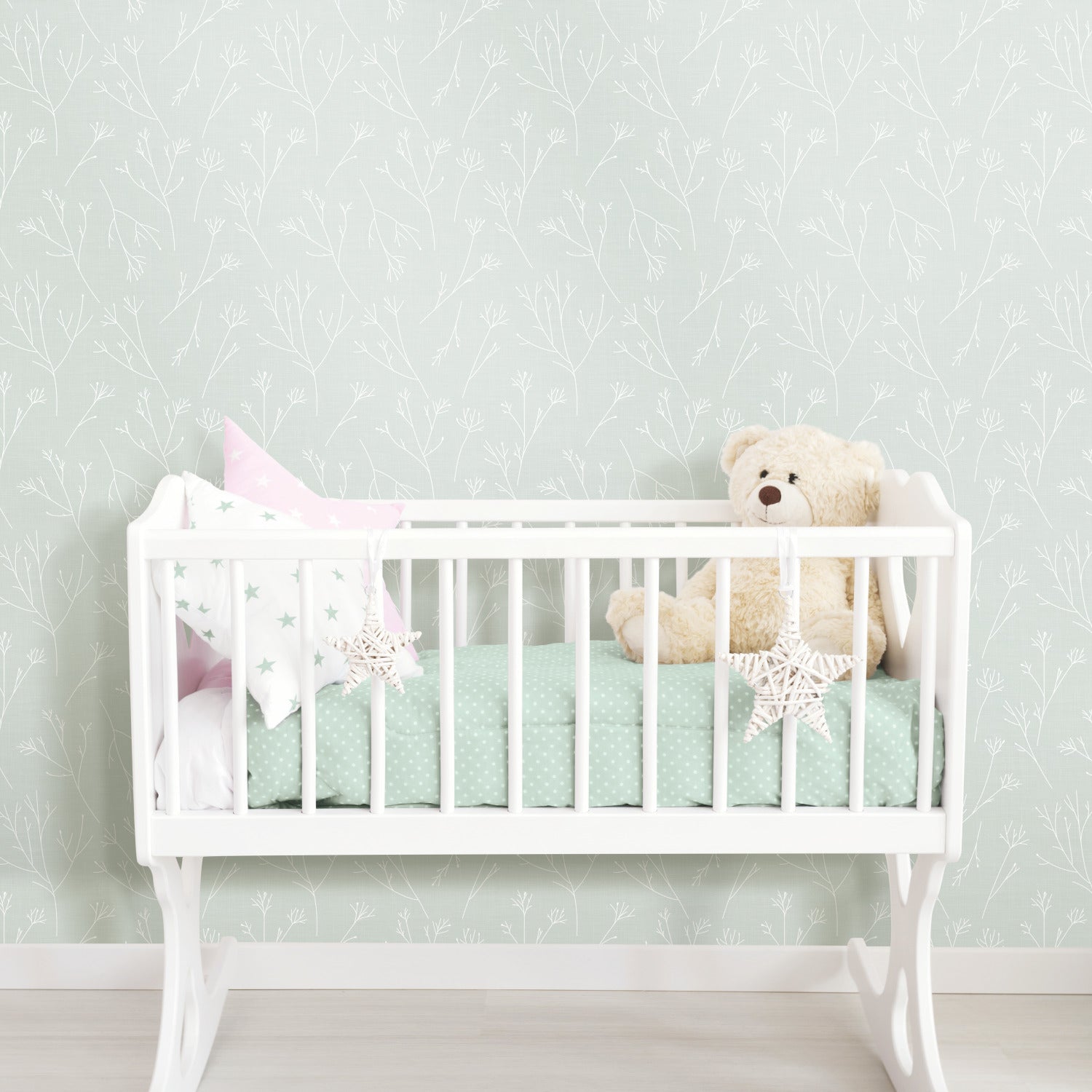 Twigs Peel and Stick Wallpaper in a room setting