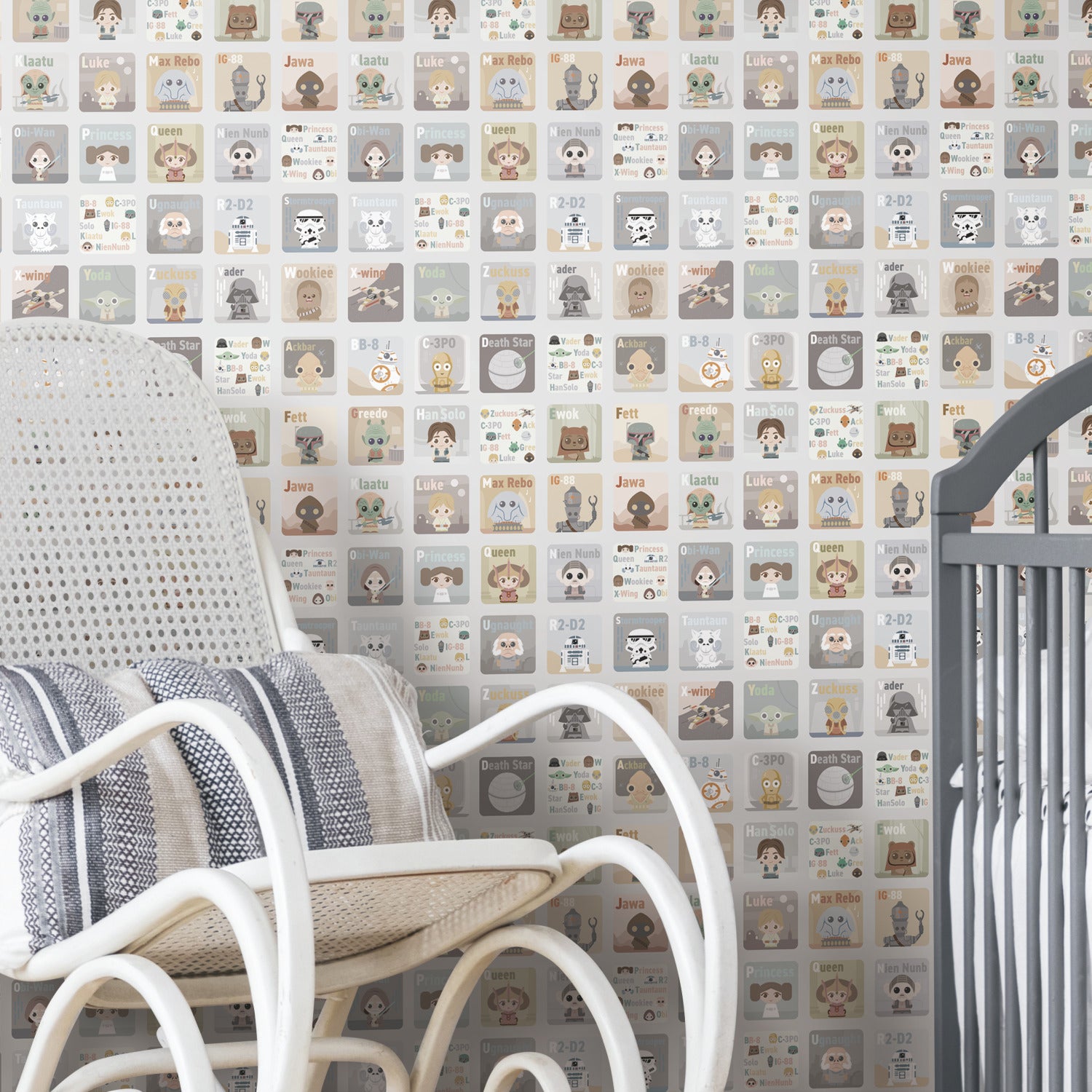 Star Wars Infant Alphabet P&S Wallpaper in a room setting