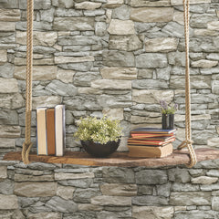 Stone P&S Wallpaper in a room setting