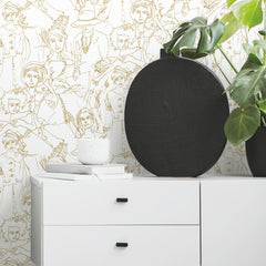Vogue Sketches P&S Wallpaper in a room setting