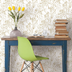 Vogue Sketches P&S Wallpaper in a room setting