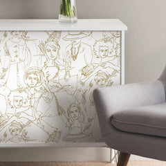 Vogue Sketches P&S Wallpaper in a room setting