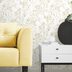 Vogue Sketches P&S Wallpaper in a room setting