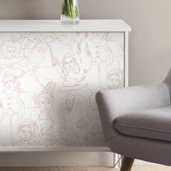 Vogue Sketches P&S Wallpaper in a room setting