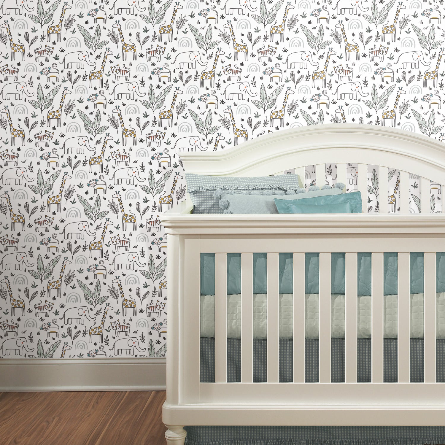 Jungle Menagerie P&S Wallpaper in a room setting