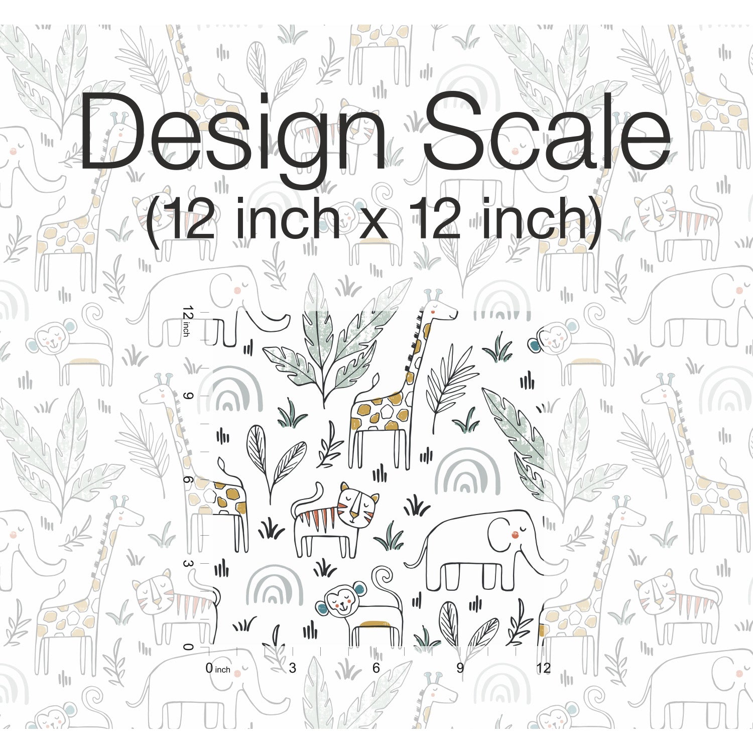 Jungle Menagerie P&S Wallpaper pattern close-up