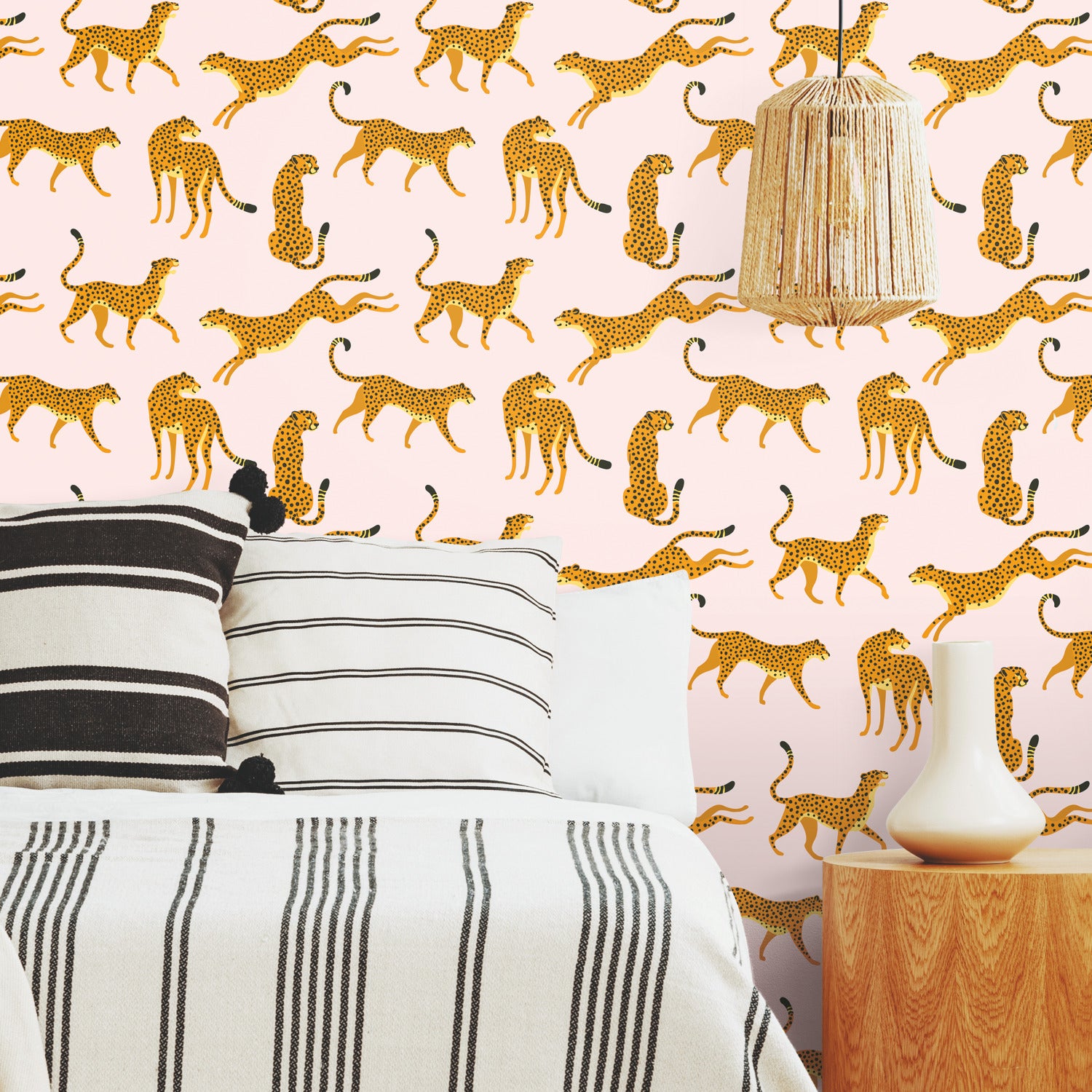 Cheetah Cheetah Peel and Stick Wallpaper in a room setting