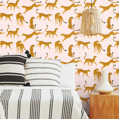 Cheetah Cheetah Peel and Stick Wallpaper in a room setting