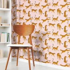 Cheetah Cheetah Peel and Stick Wallpaper in a room setting