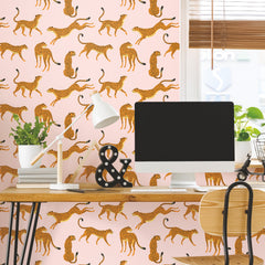 Cheetah Cheetah Peel and Stick Wallpaper in a room setting