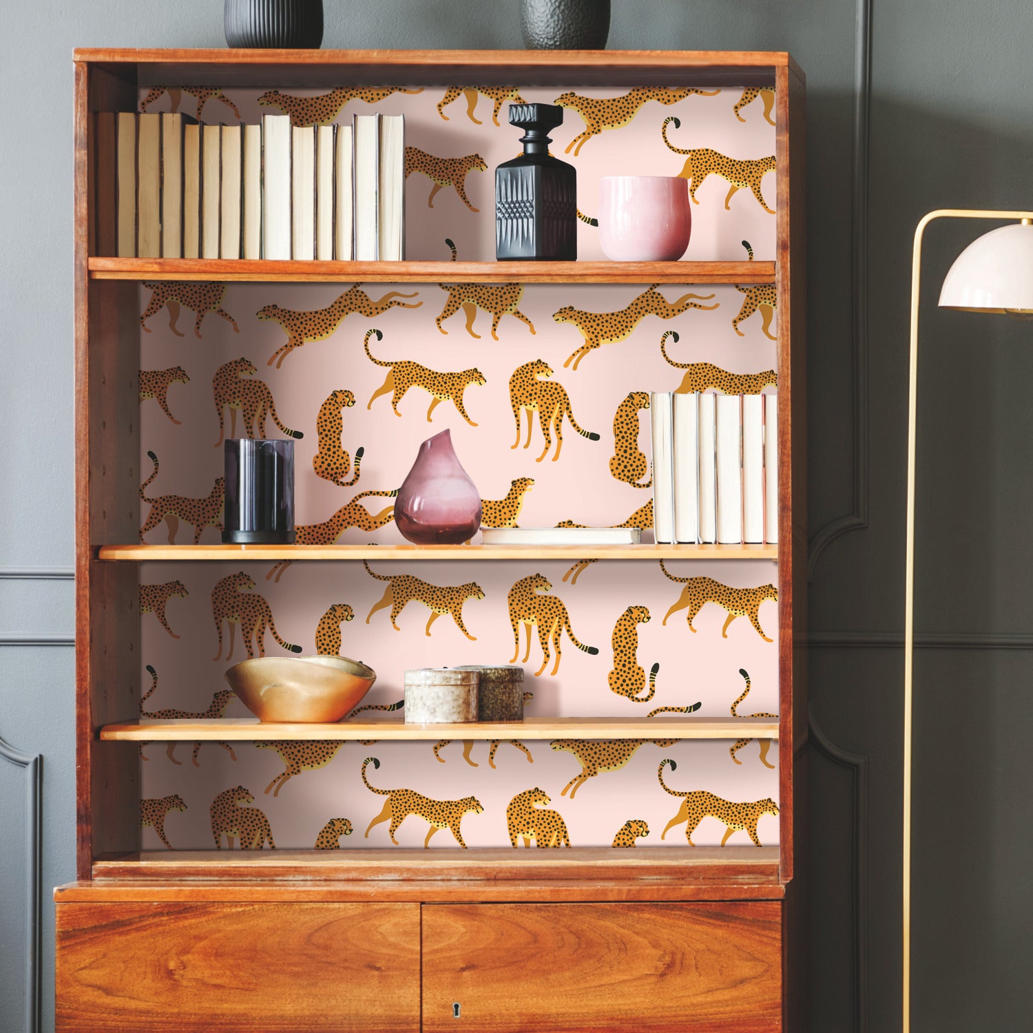 Cheetah Cheetah Peel and Stick Wallpaper in a room setting