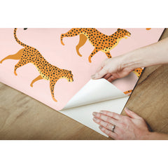 Cheetah Cheetah Peel and Stick Wallpaper - how to peel