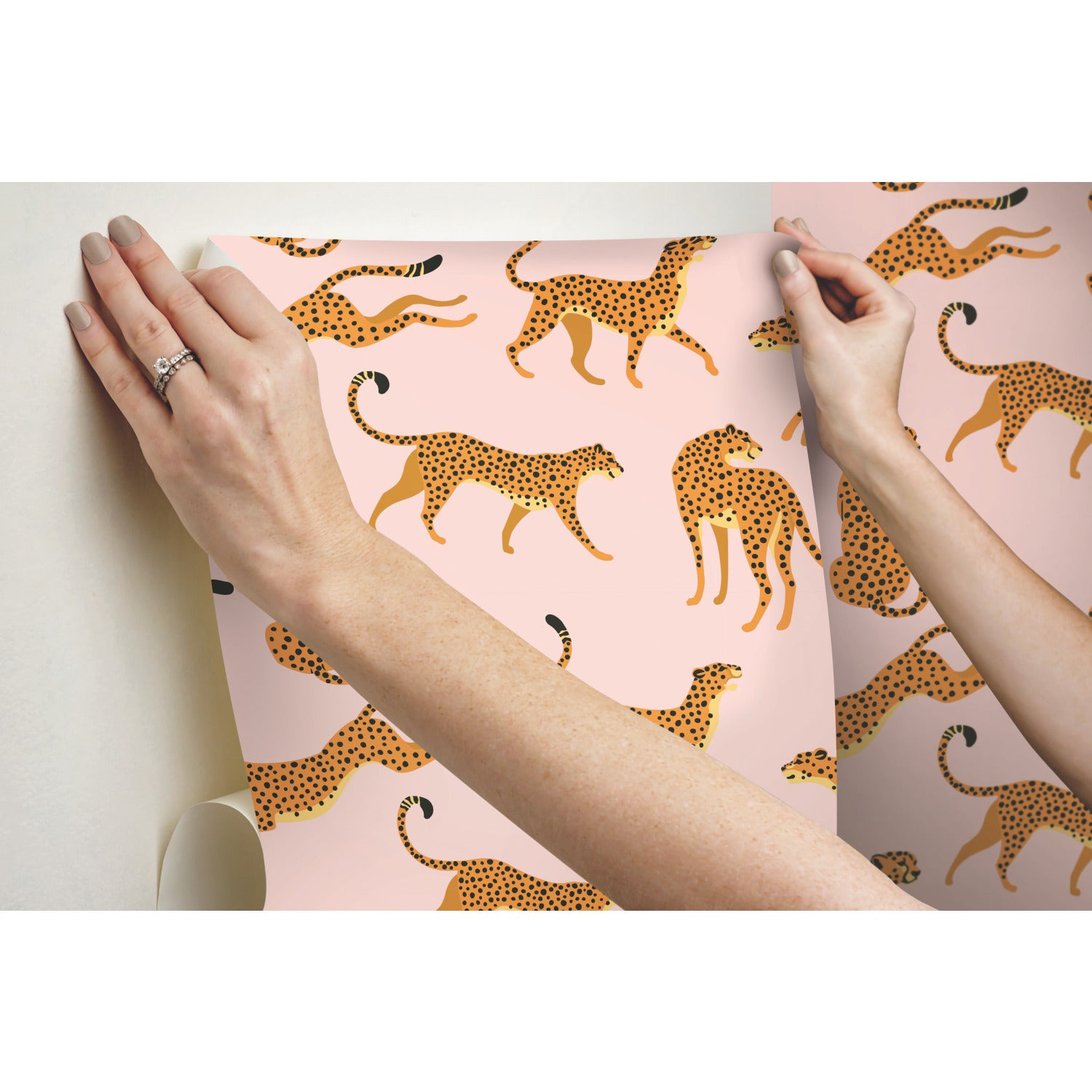 Cheetah Cheetah Peel and Stick Wallpaper - how to stick