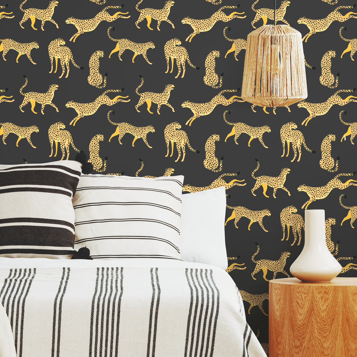 Cheetah Cheetah Peel and Stick Wallpaper in a room setting