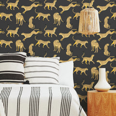 Cheetah Cheetah Peel and Stick Wallpaper in a room setting