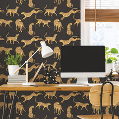 Cheetah Cheetah Peel and Stick Wallpaper in a room setting