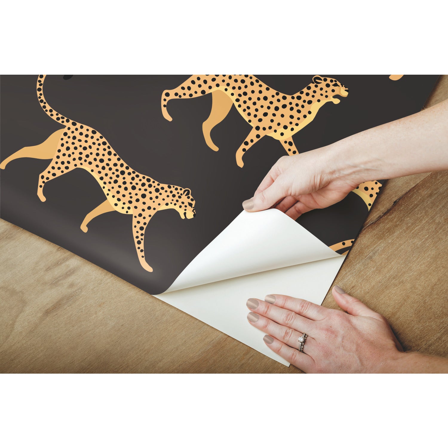 Cheetah Cheetah Peel and Stick Wallpaper - how to peel