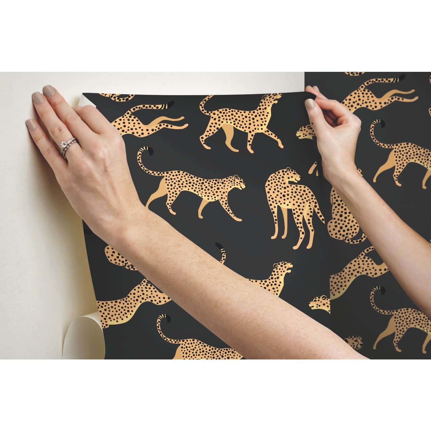 Cheetah Cheetah Peel and Stick Wallpaper - how to stick