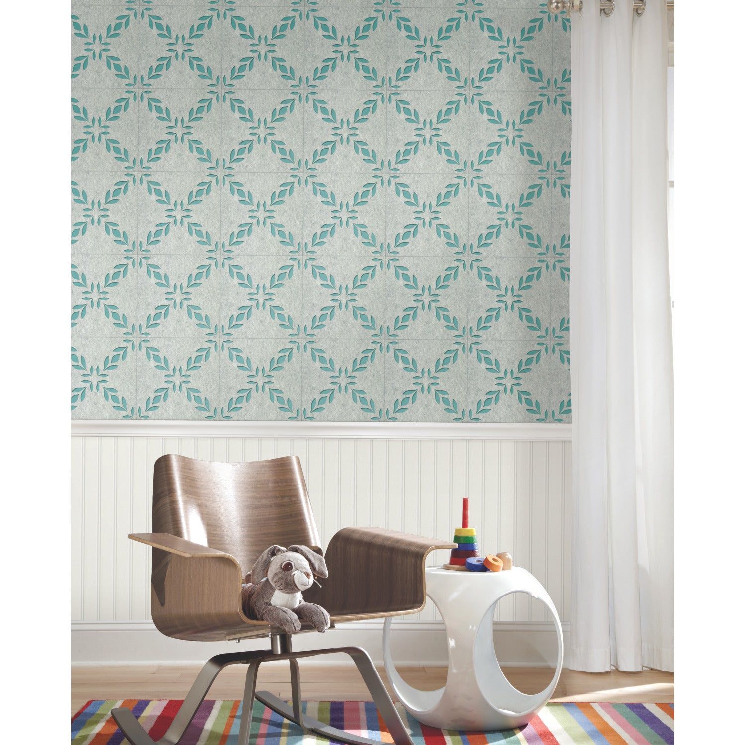 Beadboard Peel and Stick Wallpaper in a room setting