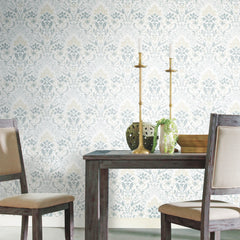 Persian Damask Peel and Stick Wallpaper in a room setting