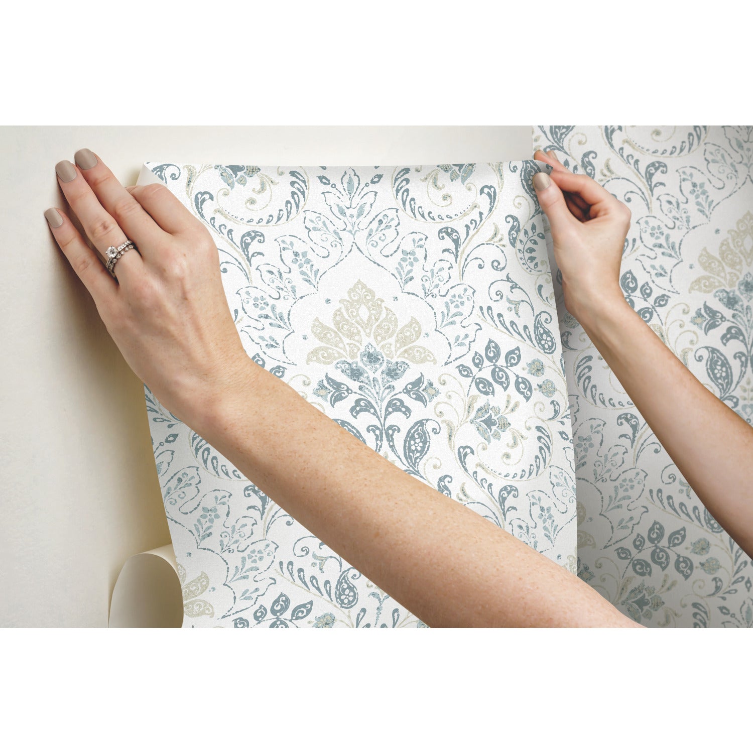 Persian Damask Peel and Stick Wallpaper - how to stick