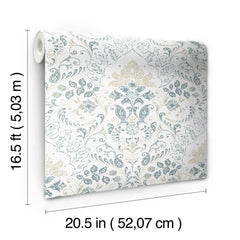 Persian Damask Peel and Stick Wallpaper - dimensions
