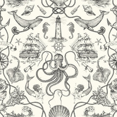 Deep Sea Toile Peel and Stick Wallpaper by WallPops