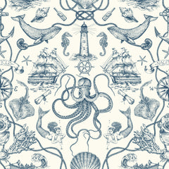 Deep Sea Toile Peel and Stick Wallpaper by WallPops