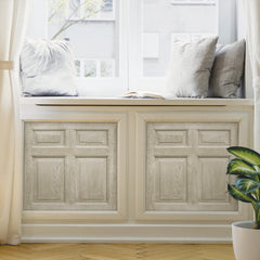 Beveled Wood Paneling Peel & Stick Wallpaper in a room setting