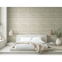 Beveled Wood Paneling Peel & Stick Wallpaper in a room setting