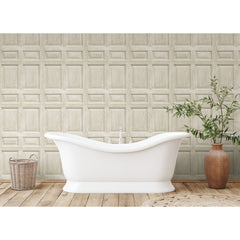 Beveled Wood Paneling Peel & Stick Wallpaper in a room setting