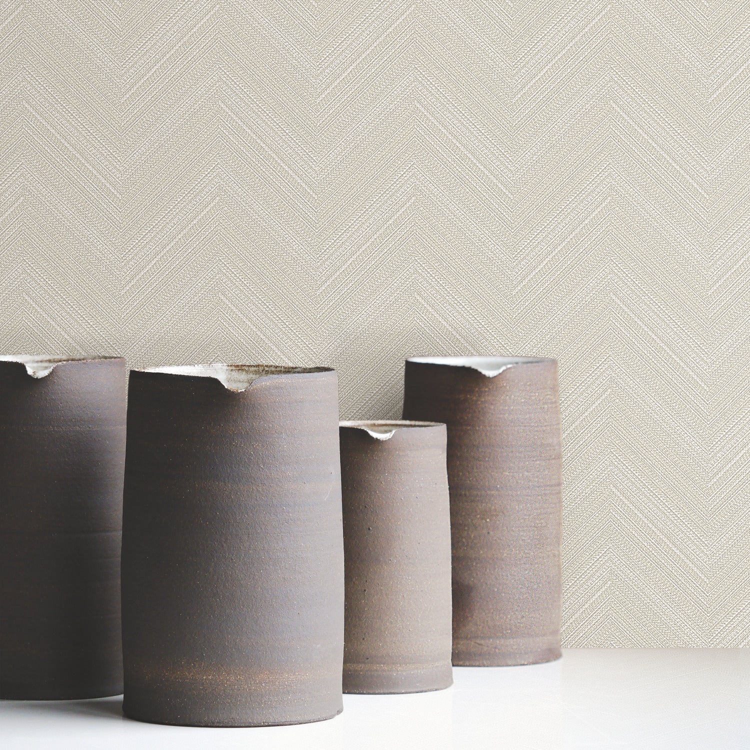 Herringbone Weave Peel and Stick Wallpaper in a room setting