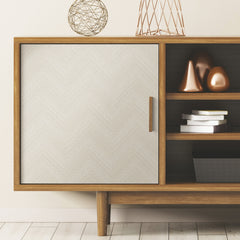 Herringbone Weave Peel and Stick Wallpaper in a room setting