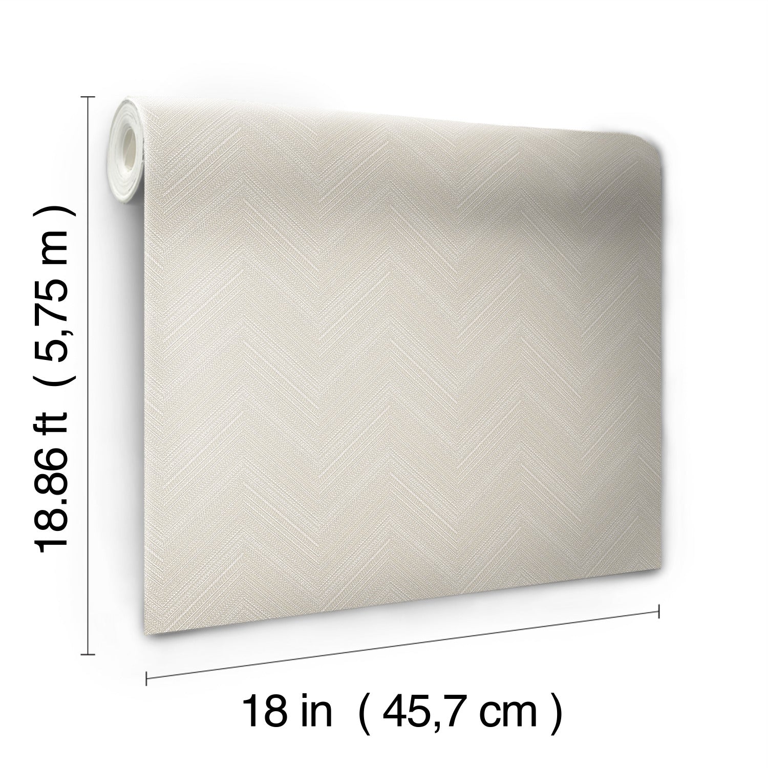 Herringbone Weave Peel and Stick Wallpaper - dimensions