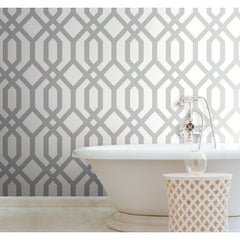 Gazebo Lattice P&S Wallpaper in a room setting