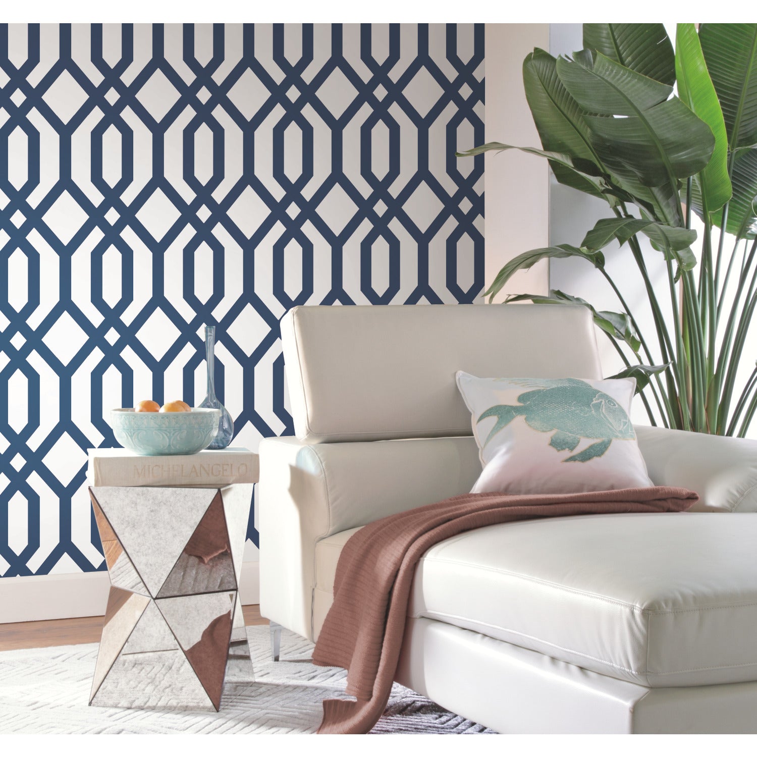 Gazebo Lattice Peel and Stick Wallpaper in a room setting