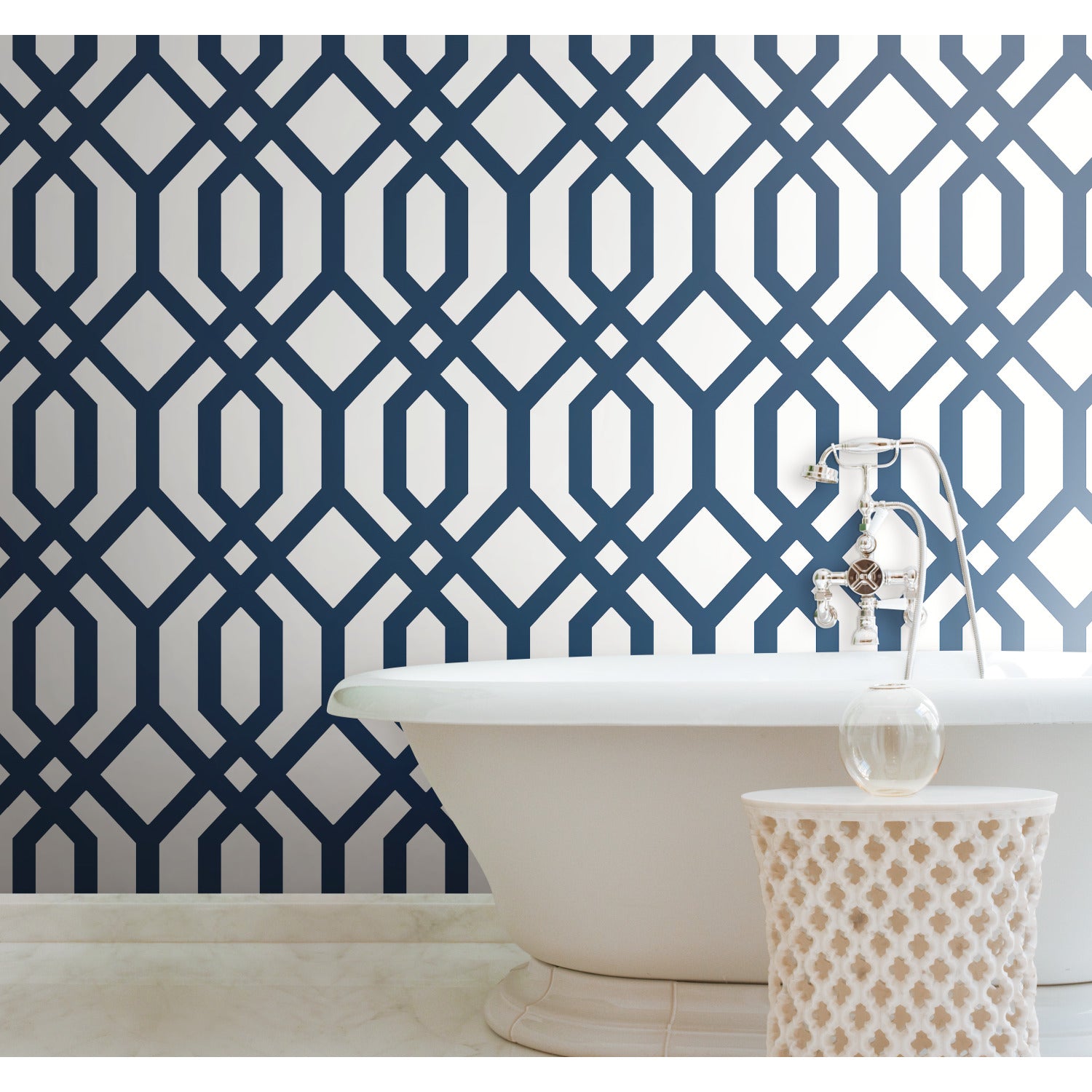 Gazebo Lattice Peel and Stick Wallpaper in a room setting