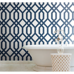 Gazebo Lattice Peel and Stick Wallpaper in a room setting