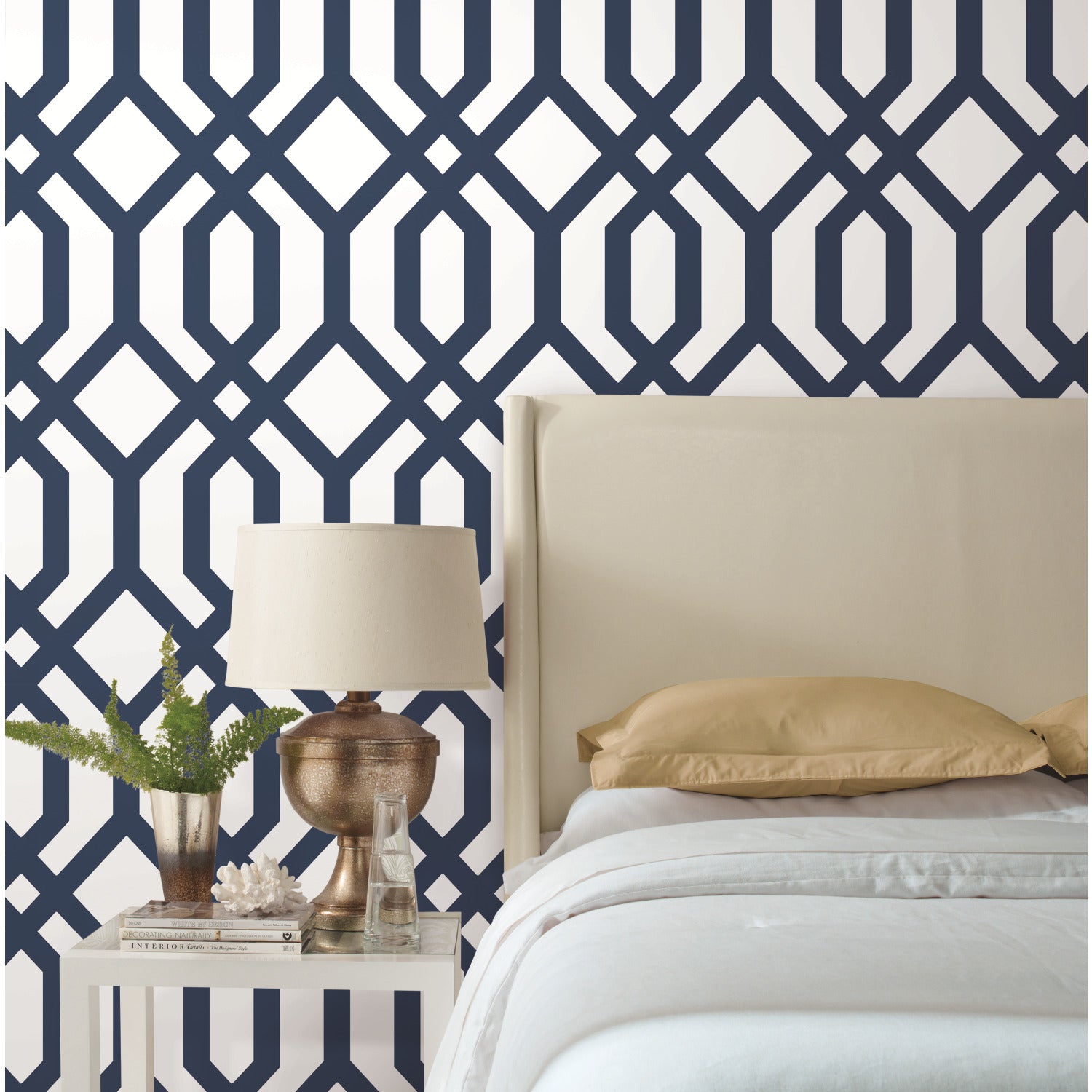 Gazebo Lattice Peel and Stick Wallpaper in a room setting