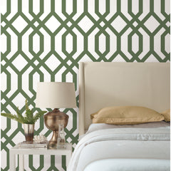 Gazebo Lattice Peel and Stick Wallpaper in a room setting