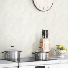 Reclaimed Tin Diamond P&S Wallpaper in a room setting